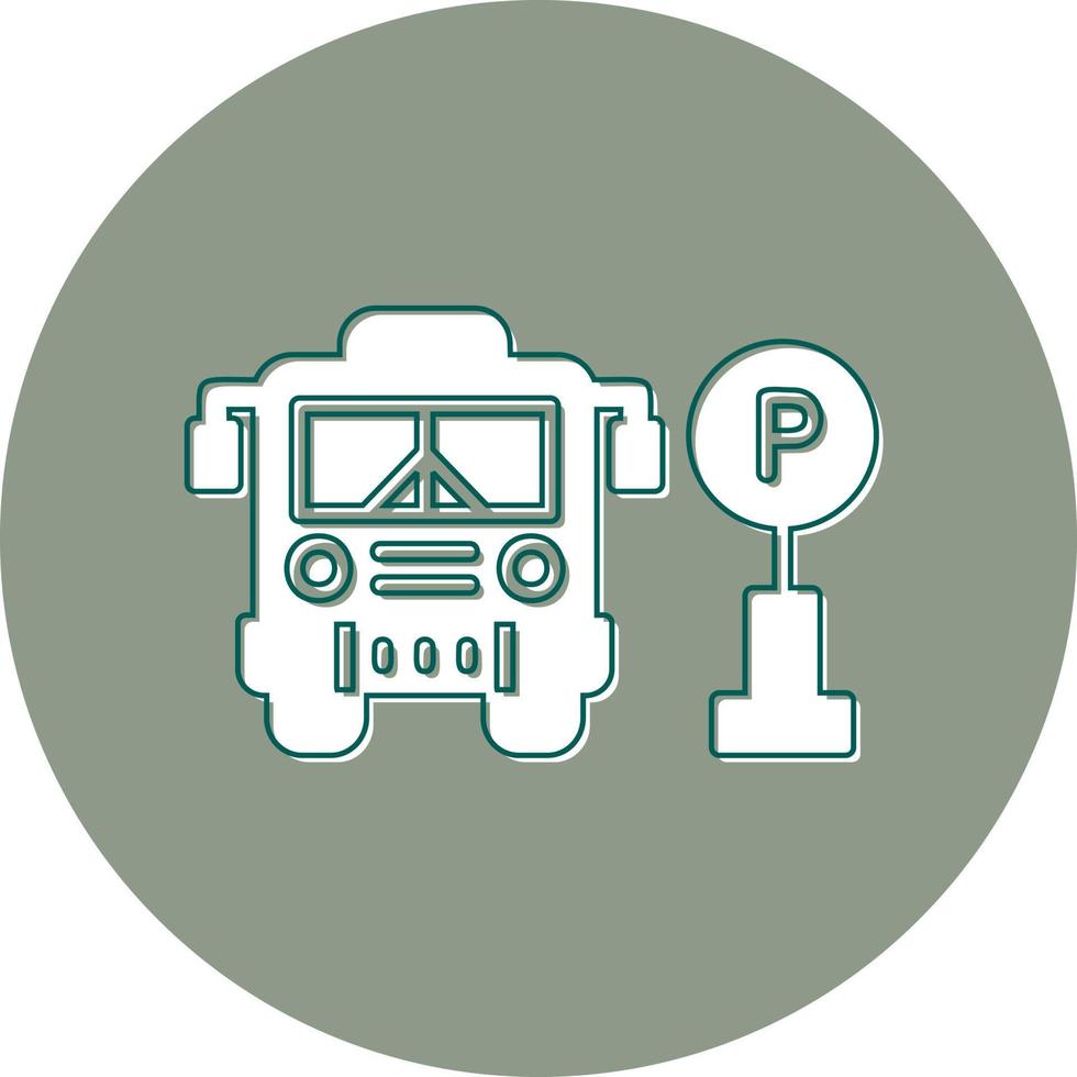 autobus parking vecteur icône