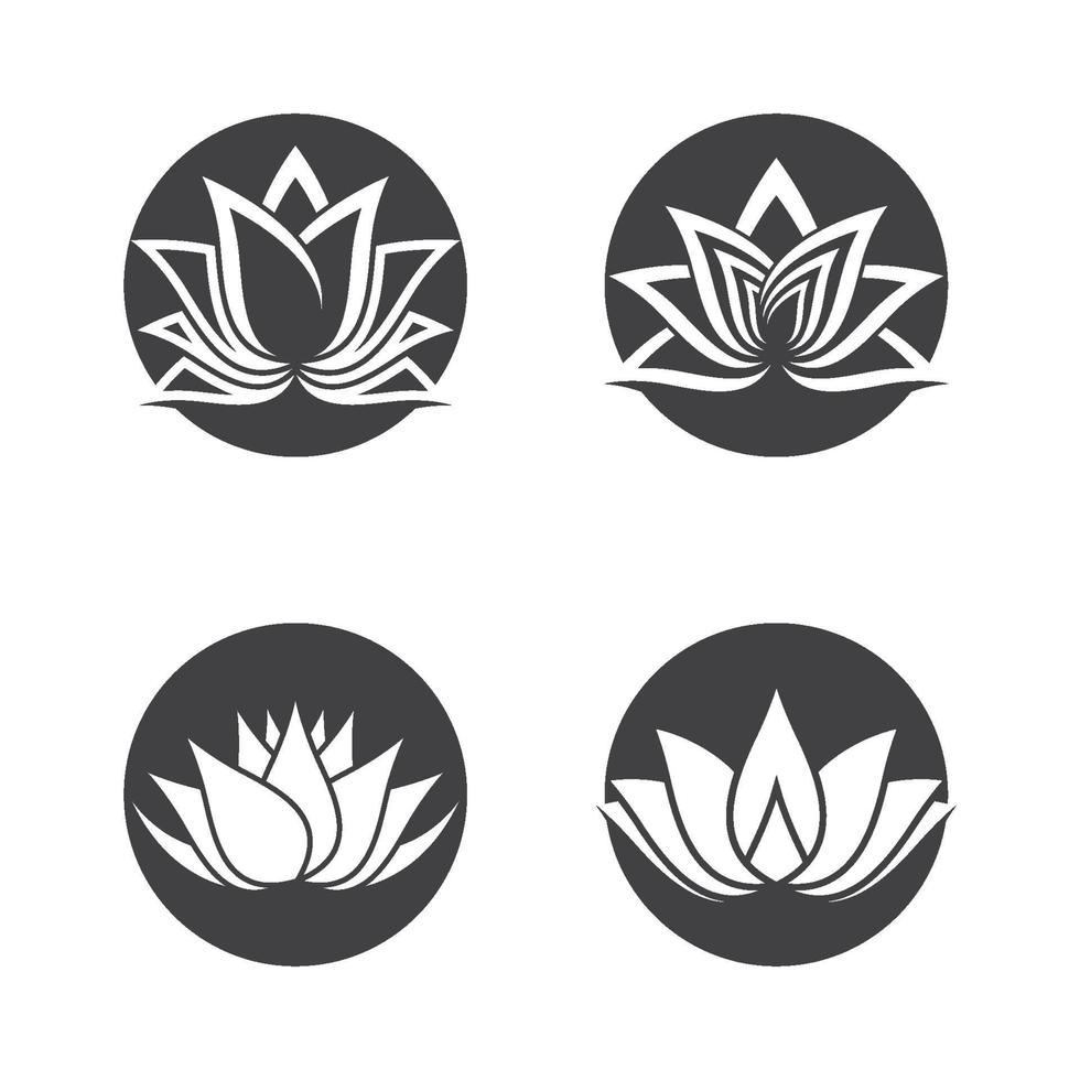 ensemble d'images de logo de lotus de beauté vecteur