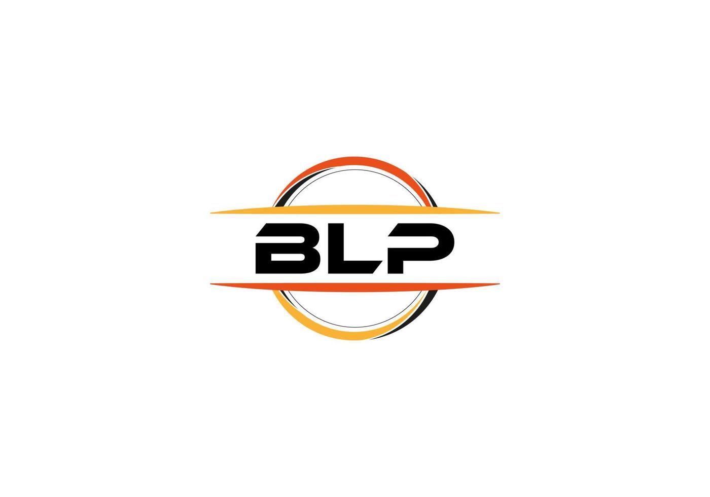 blp lettre royalties ellipse forme logo. blp brosse art logo. blp logo pour une entreprise, entreprise, et commercial utiliser. vecteur