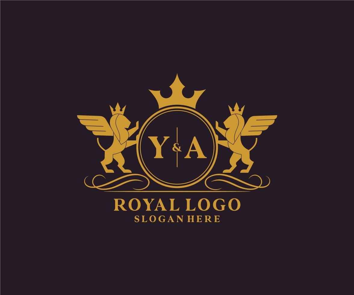 initiale toi lettre Lion Royal luxe héraldique, crête logo modèle dans vecteur art pour restaurant, royalties, boutique, café, hôtel, héraldique, bijoux, mode et autre vecteur illustration.