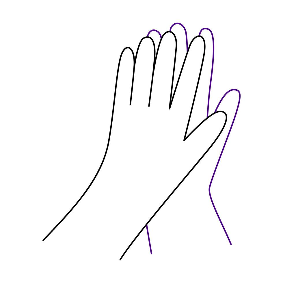 le mains de deux les gens atteindre pour chaque autre. vecteur illustration dans ligne style. romantique ou ami relation concept