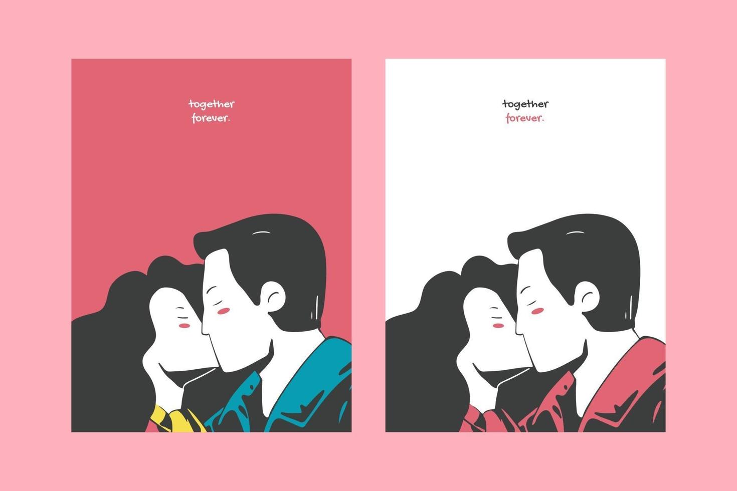 illustrations de la saint-valentin pour des affiches de cartes ou des autocollants vecteur