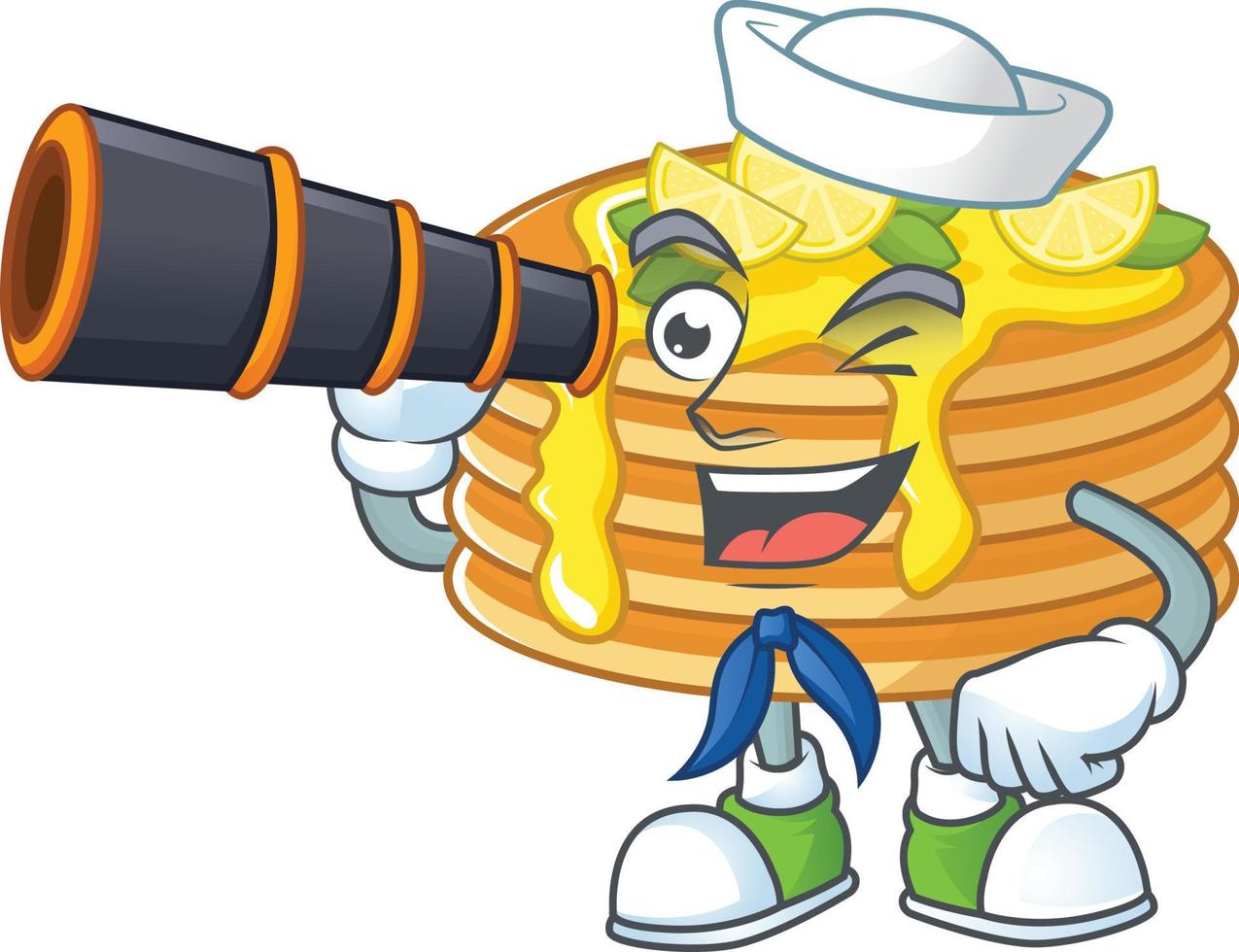 citron crème crêpe dessin animé personnage vecteur