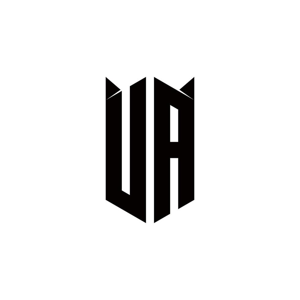 ua logo monogramme avec bouclier forme dessins modèle vecteur