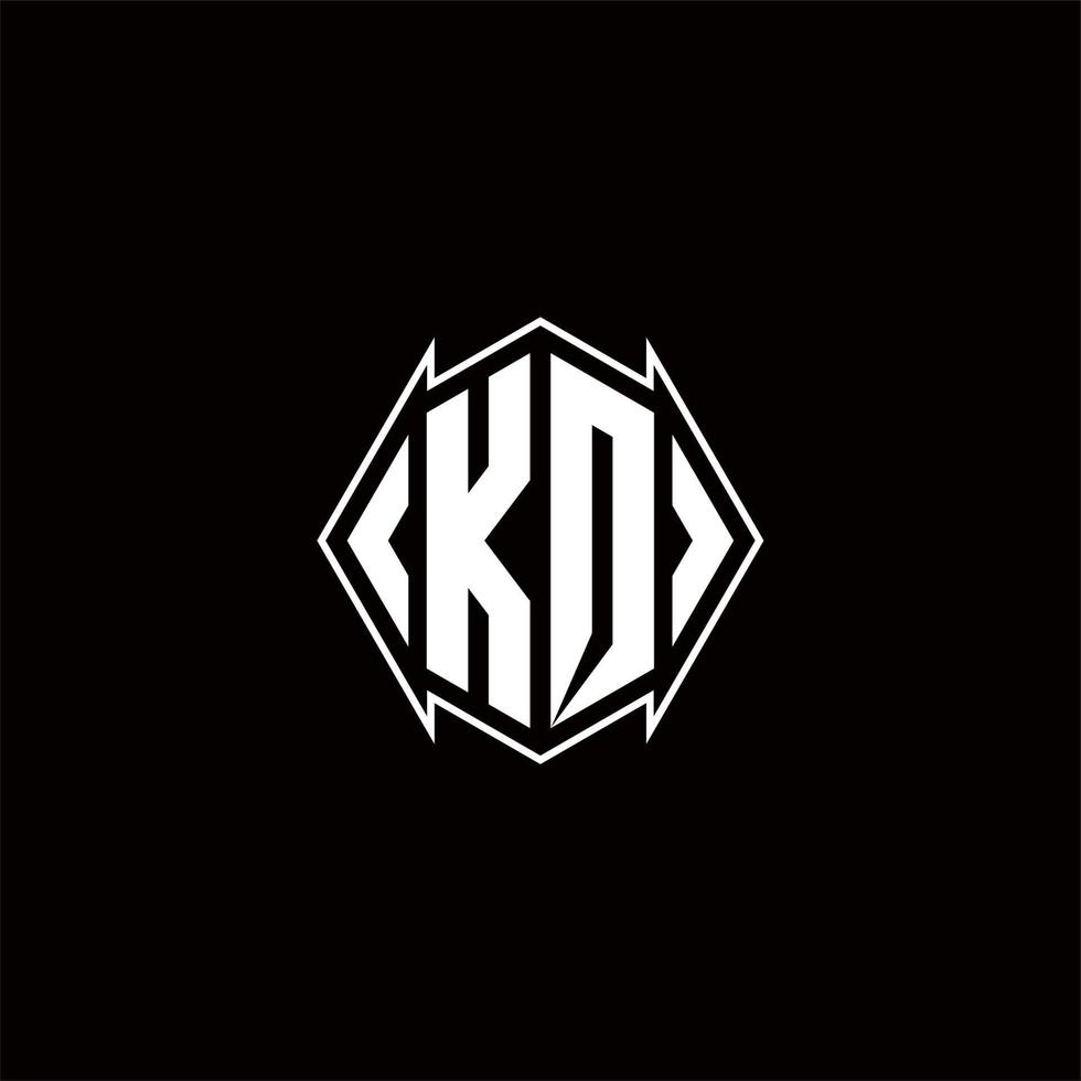 kq logo monogramme avec bouclier forme dessins modèle vecteur