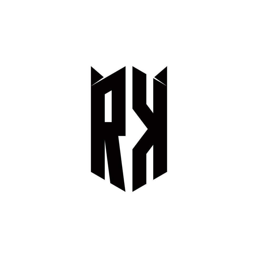 rk logo monogramme avec bouclier forme dessins modèle vecteur