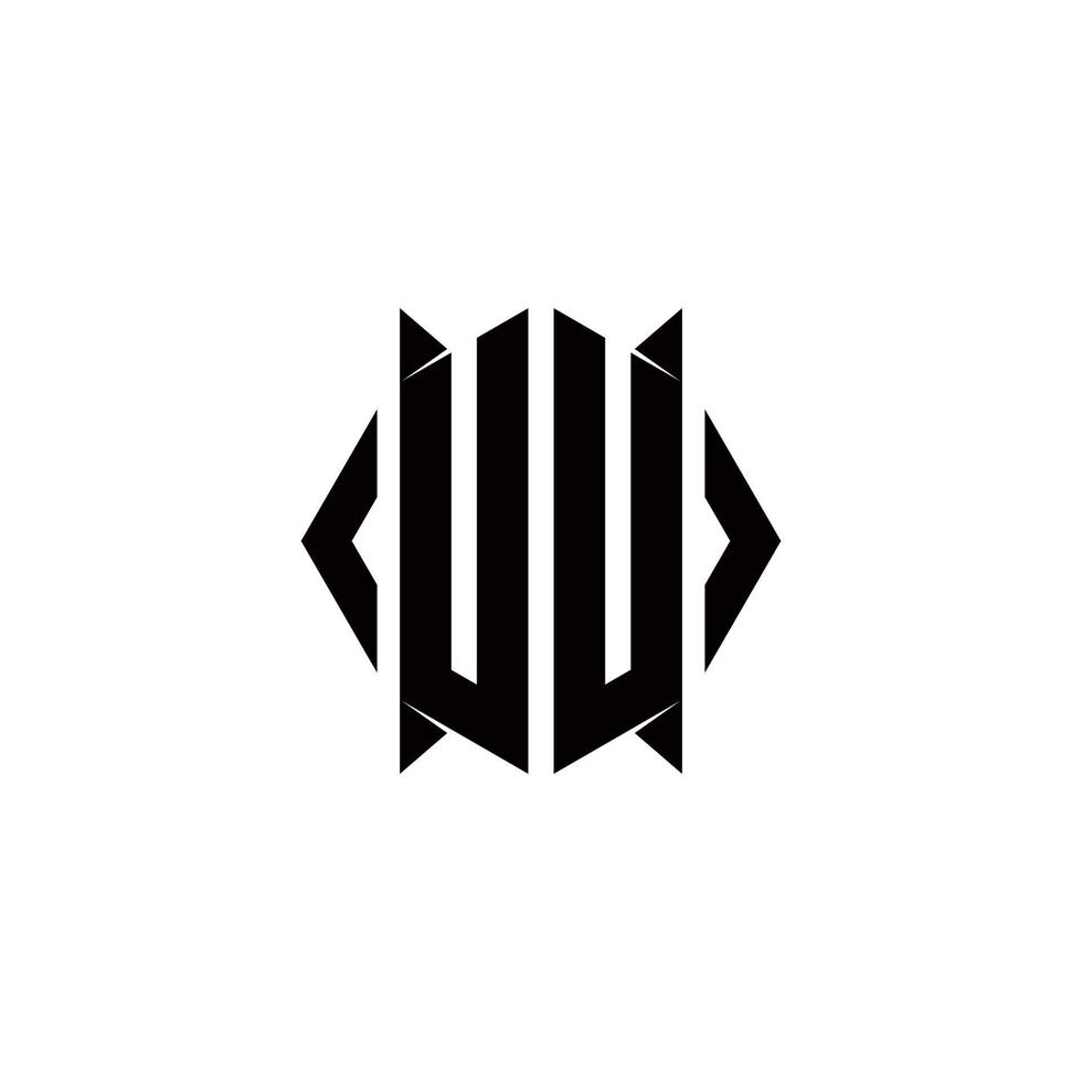 euh logo monogramme avec bouclier forme dessins modèle vecteur