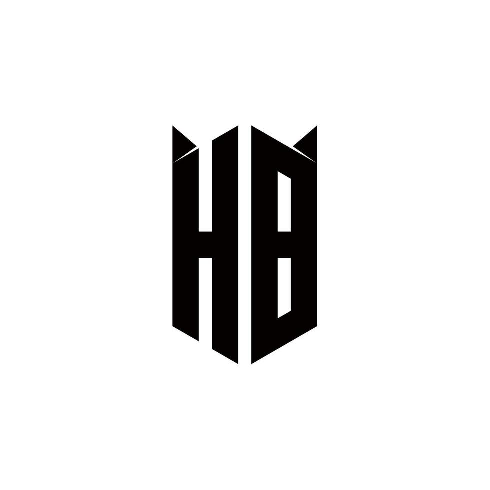 hb logo monogramme avec bouclier forme dessins modèle vecteur