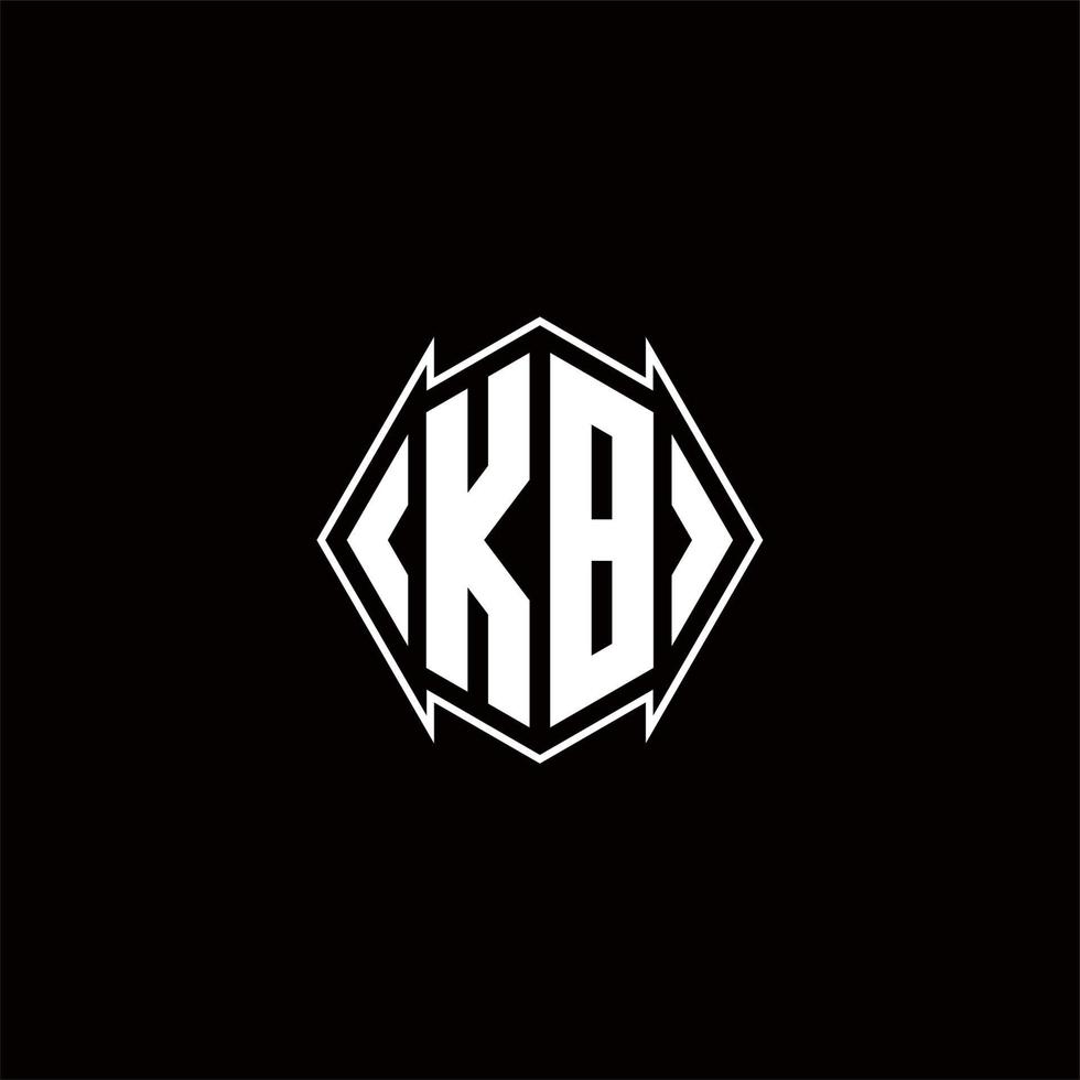 Ko logo monogramme avec bouclier forme dessins modèle vecteur