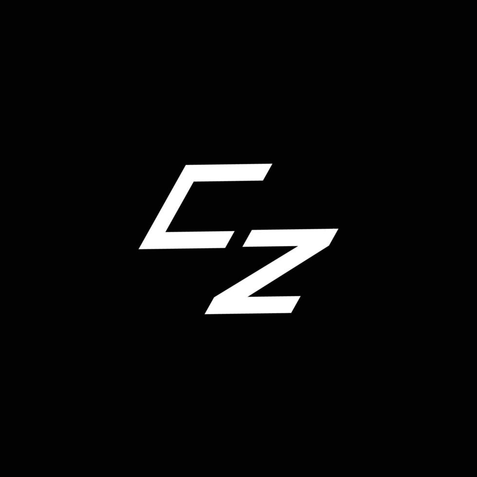 cz logo monogramme avec en haut à vers le bas style moderne conception modèle vecteur