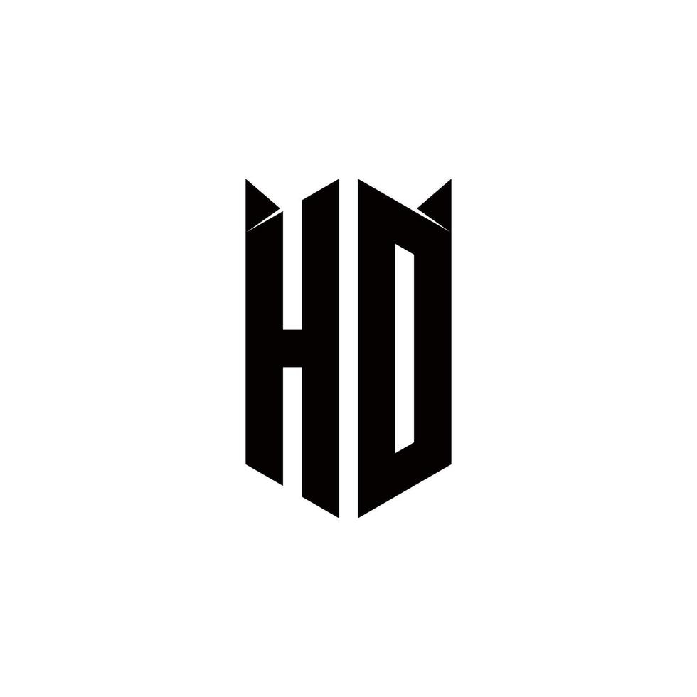 HD logo monogramme avec bouclier forme dessins modèle vecteur