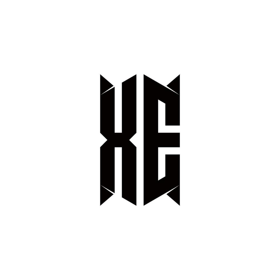 xe logo monogramme avec bouclier forme dessins modèle vecteur