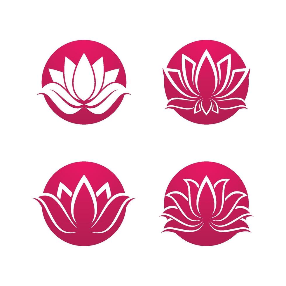 ensemble d'images de logo de lotus de beauté vecteur