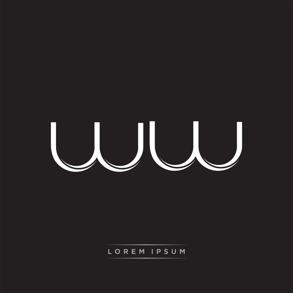 ww initiale lettre Divisé minuscule logo moderne monogramme modèle isolé sur noir blanc vecteur