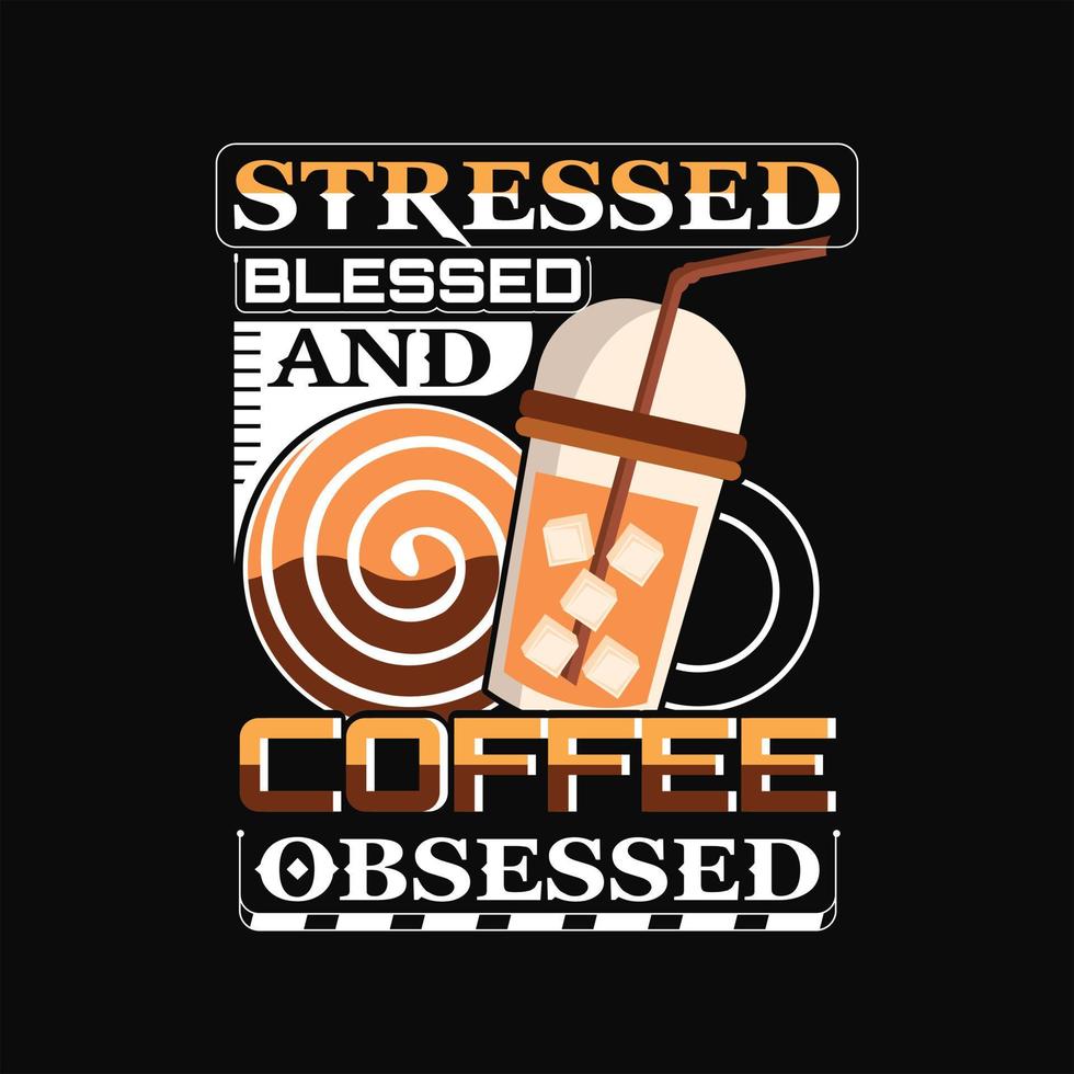 conception de t-shirt de café vecteur