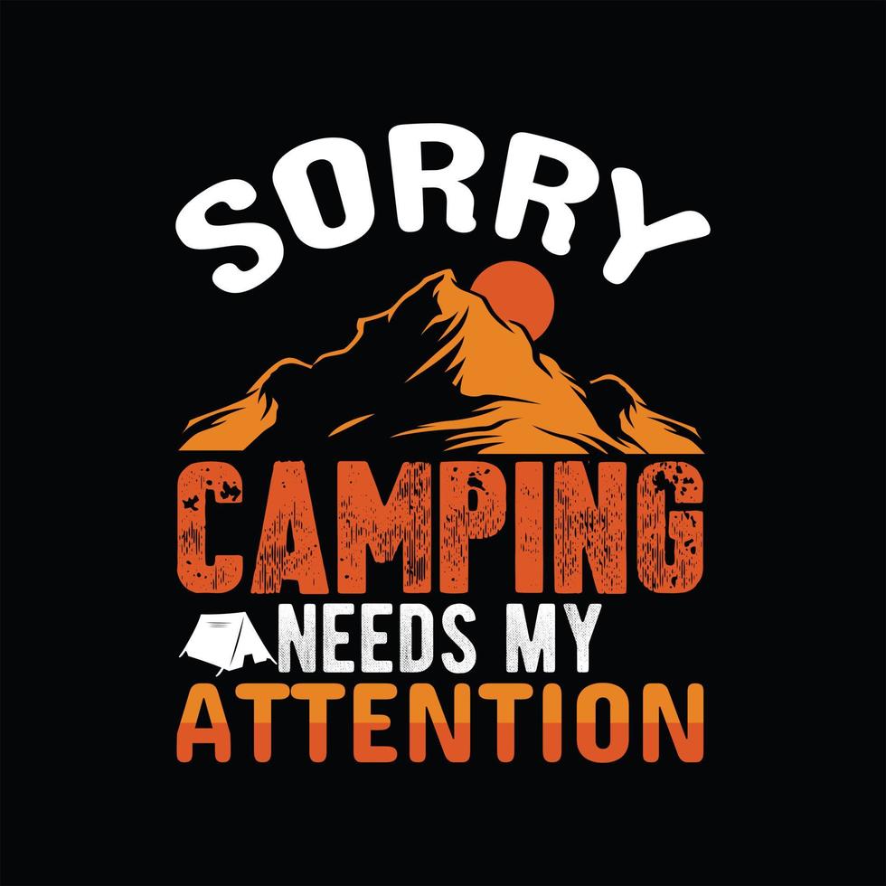 conception de t-shirt de camping vecteur