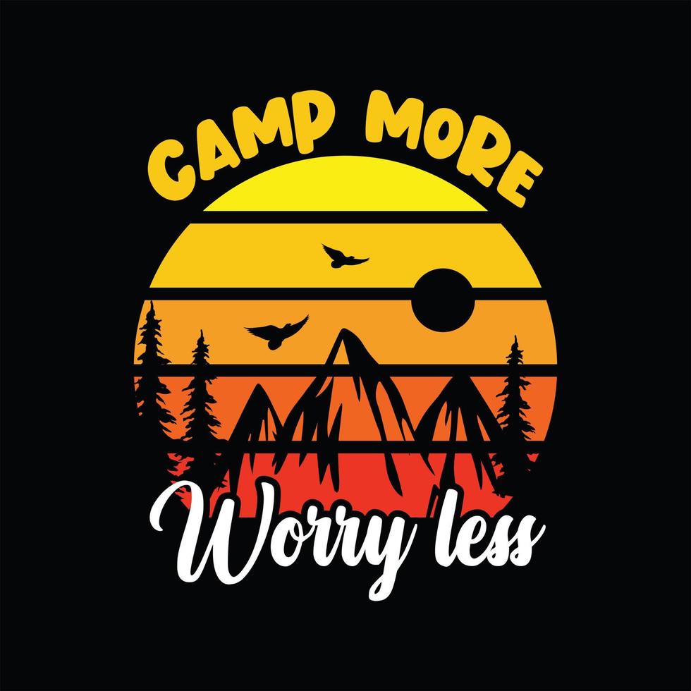 conception de t-shirt de camping vecteur