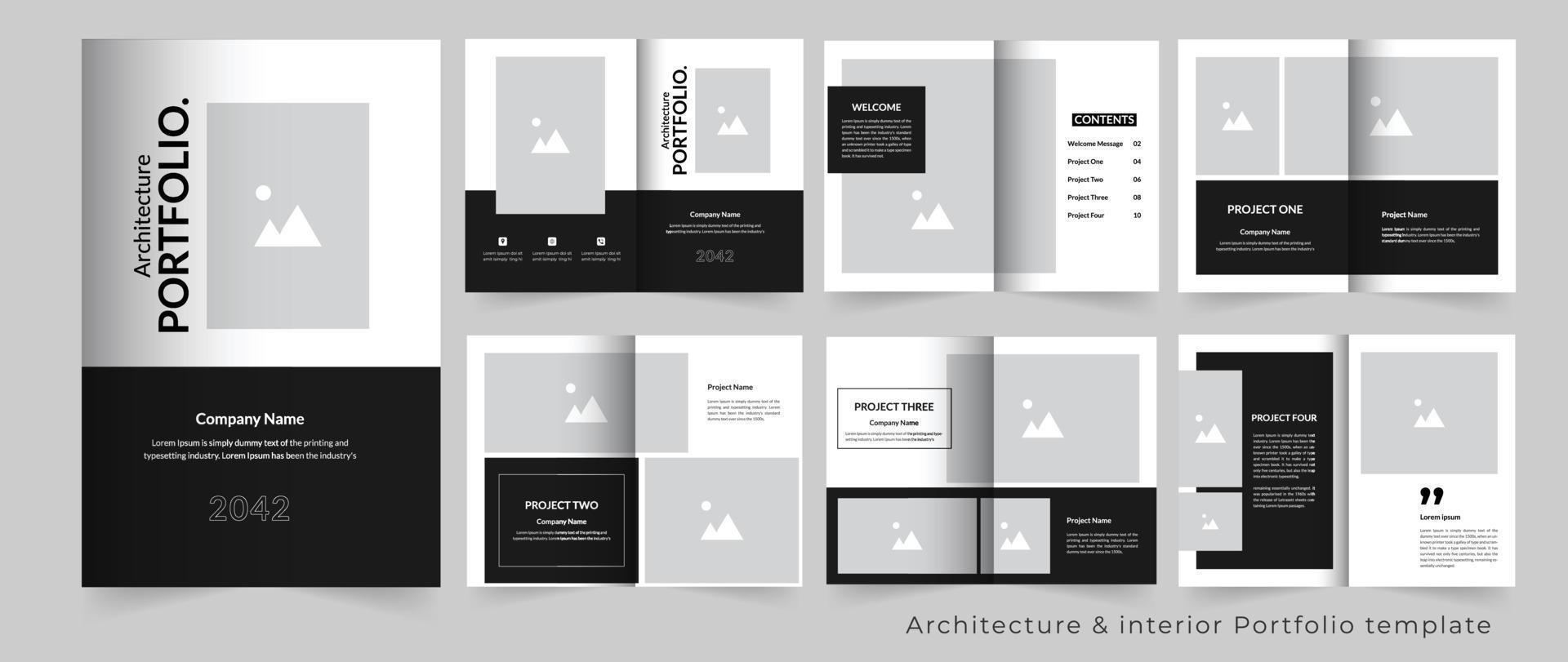 portefeuille modèle conception architecture et intérieur portefeuille vecteur