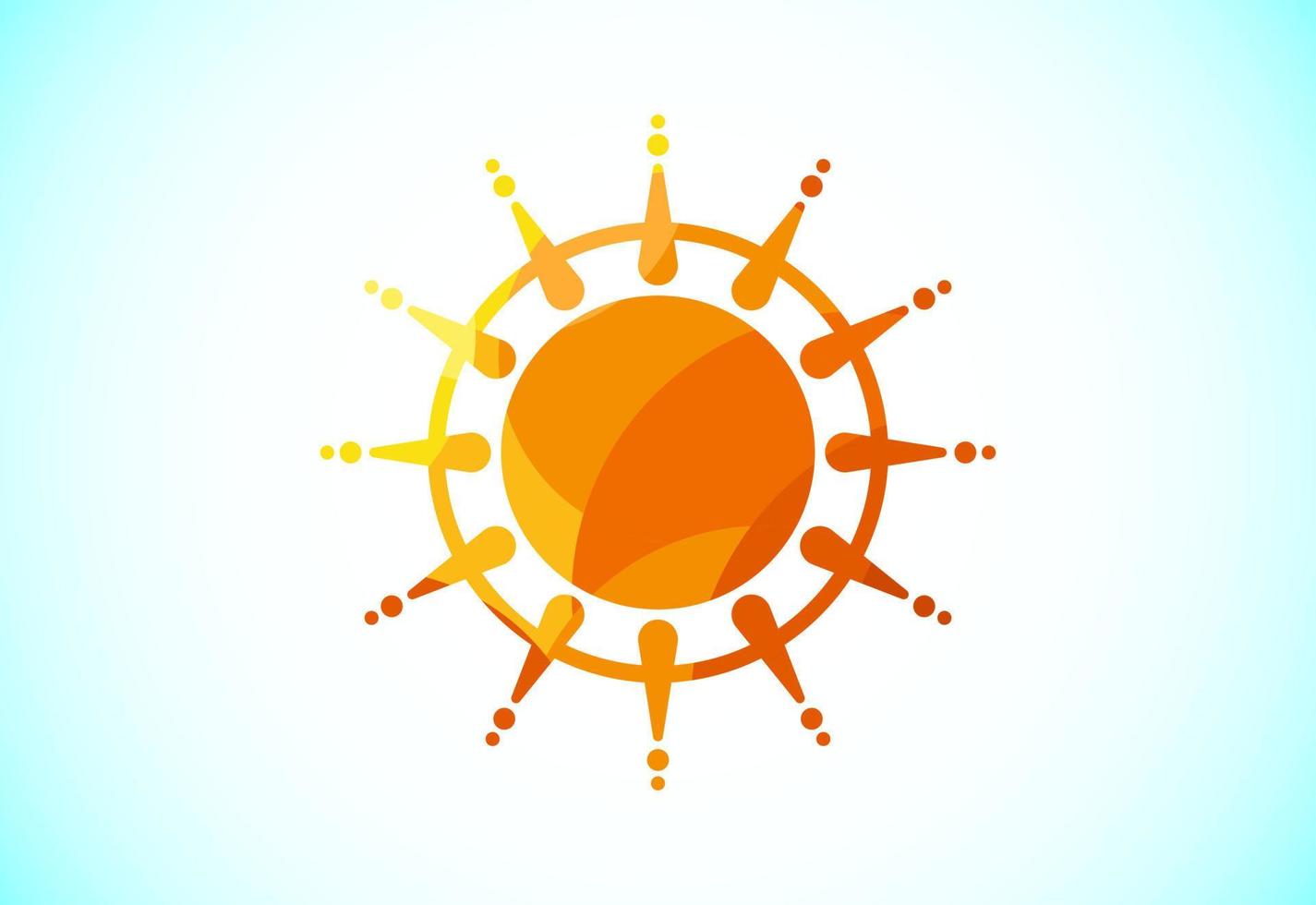 abstrait polygonal Soleil logo conception, solaire sunburst icône. géométrique Triangle formes vecteur