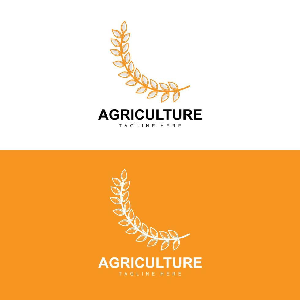 riz logo, agriculture conception, vecteur blé riz icône modèle illustration