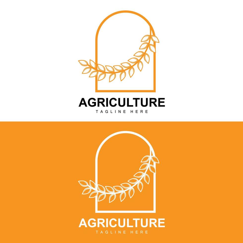 riz logo, agriculture conception, vecteur blé riz icône modèle illustration