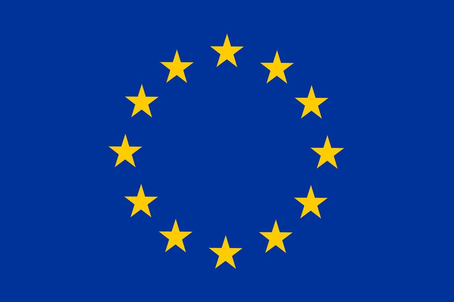drapeau de L'Europe . Douze Jaune étoiles sur une bleu Contexte. le officiel couleurs et proportions sont correct. vecteur illustration