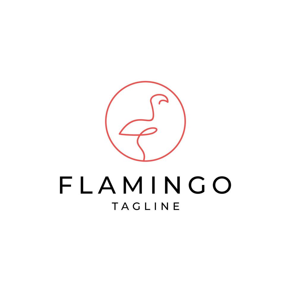 modèle de conception d'icône logo flamingo plat vecteur