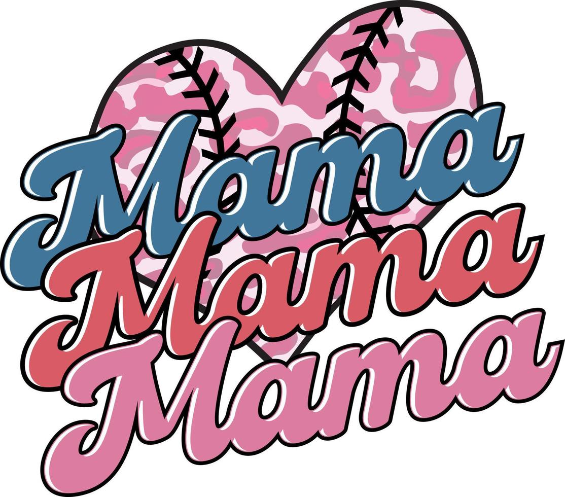 rétro base-ball maman léopard des sports maman t chemise conception vecteur
