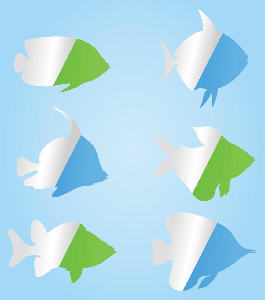 collection de Icônes sur une thème de poisson. une vecteur illustration