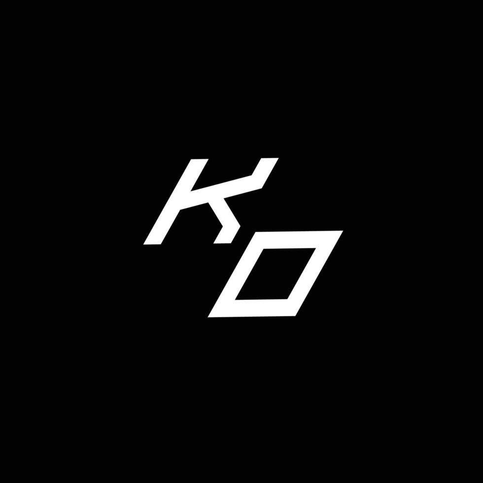 ko logo monogramme avec en haut à vers le bas style moderne conception modèle vecteur