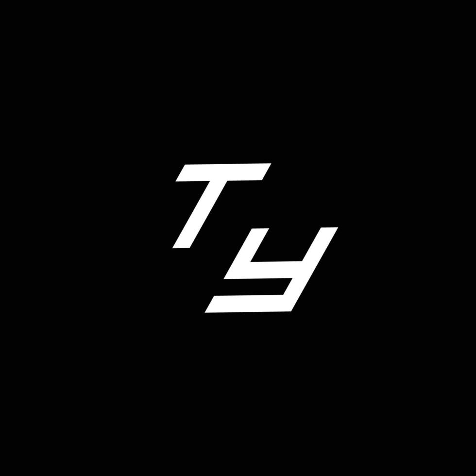 ty logo monogramme avec en haut à vers le bas style moderne conception modèle vecteur