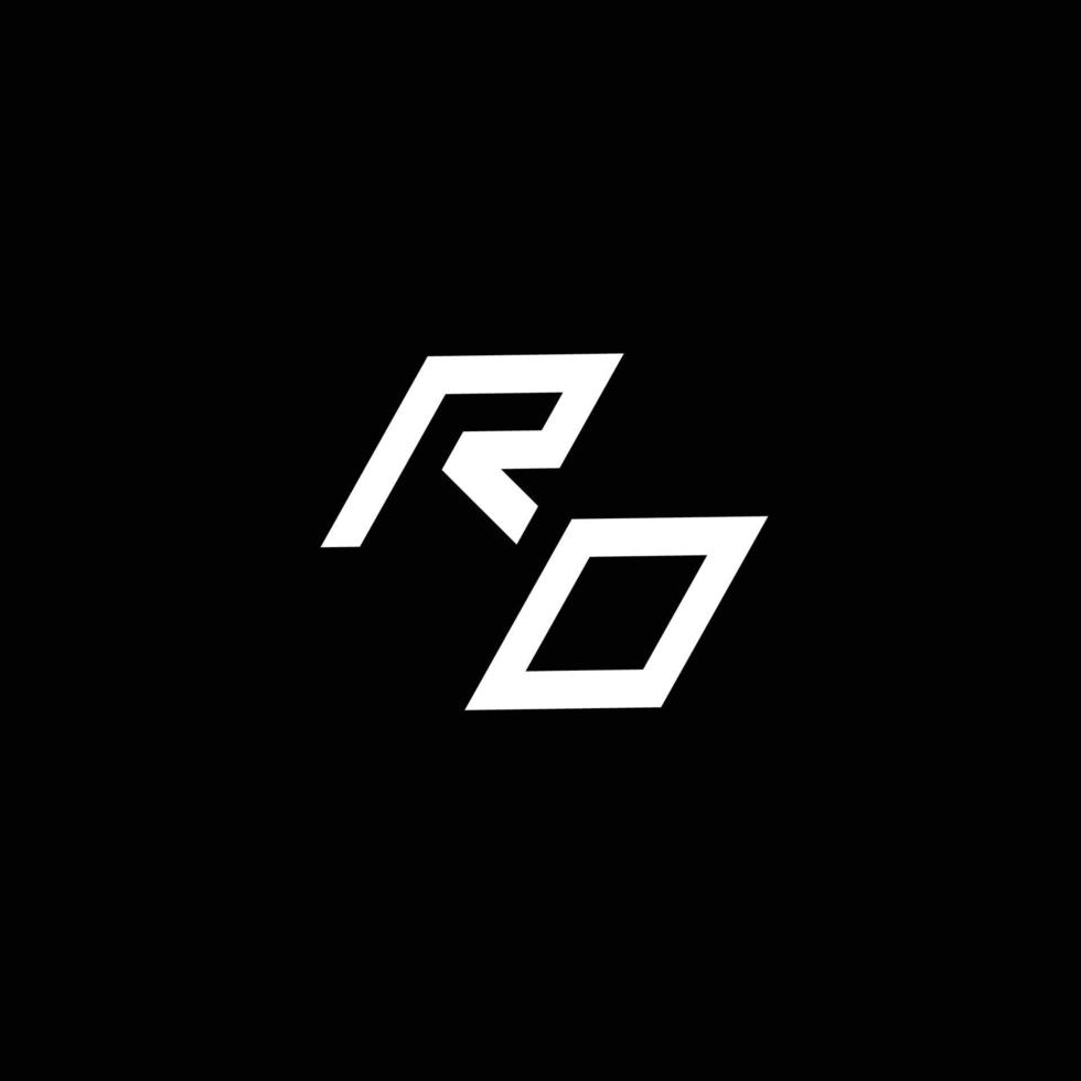 ro logo monogramme avec en haut à vers le bas style moderne conception modèle vecteur