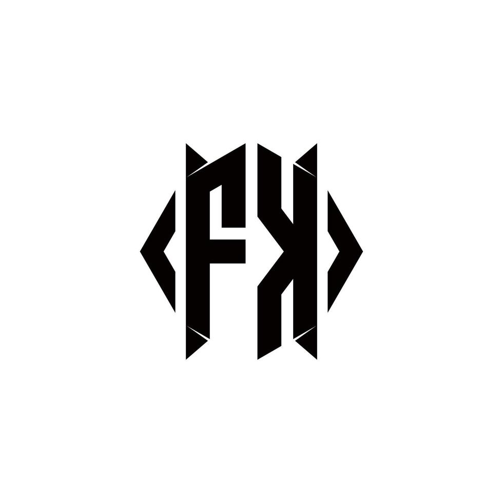 fk logo monogramme avec bouclier forme dessins modèle vecteur