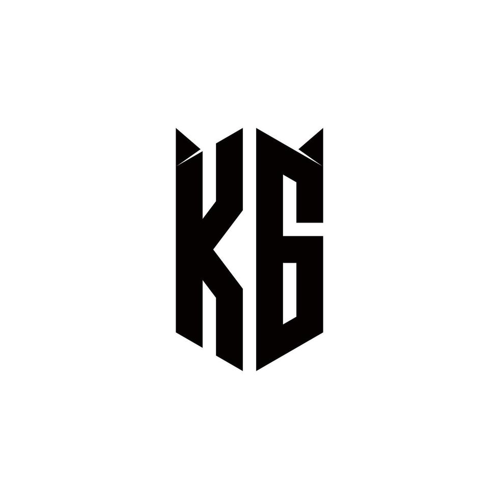 kg logo monogramme avec bouclier forme dessins modèle vecteur