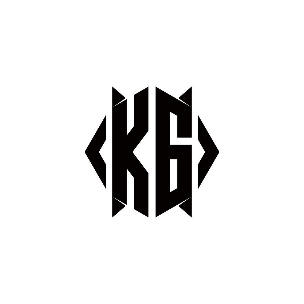 kg logo monogramme avec bouclier forme dessins modèle vecteur