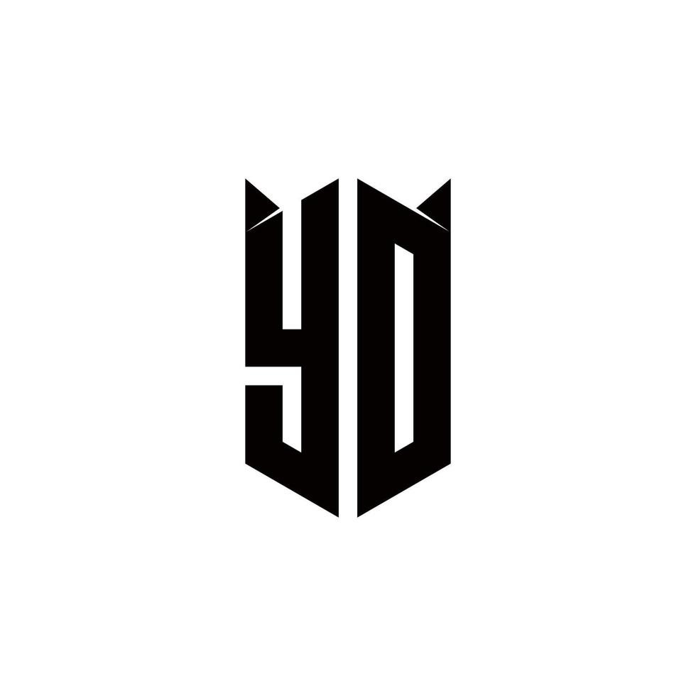 mètres logo monogramme avec bouclier forme dessins modèle vecteur