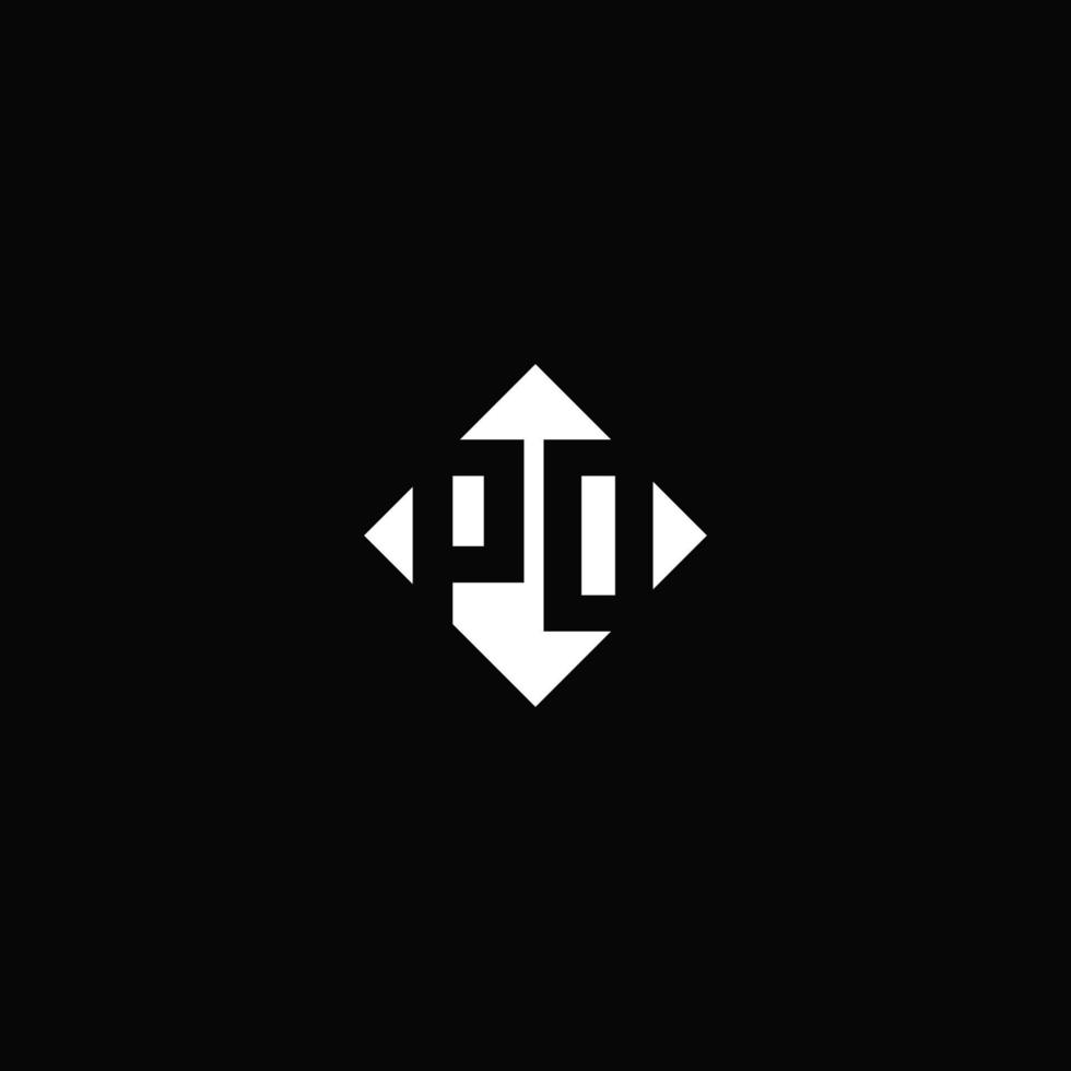 monogramme logo conception avec diamant carré forme vecteur