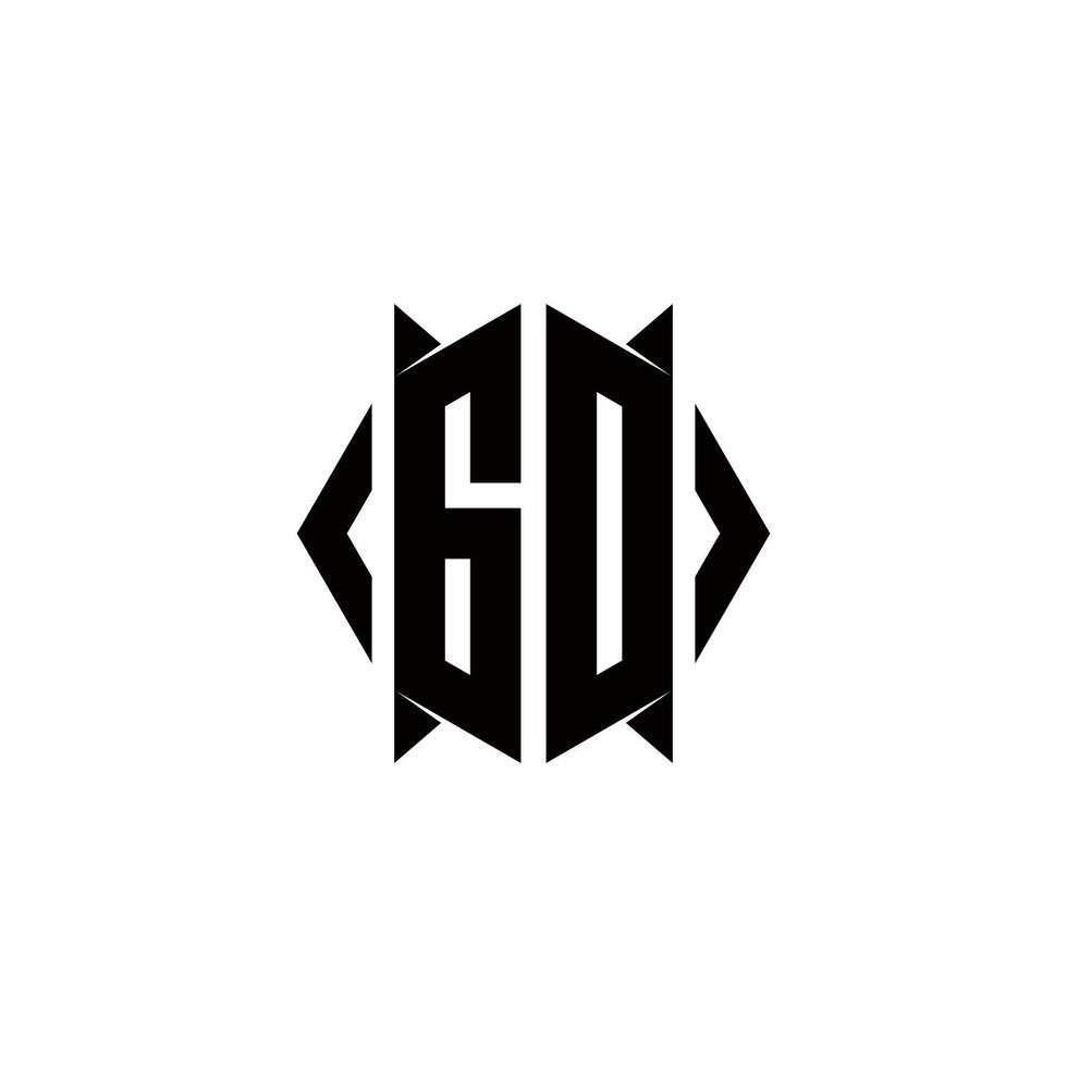 dj logo monogramme avec bouclier forme dessins modèle vecteur