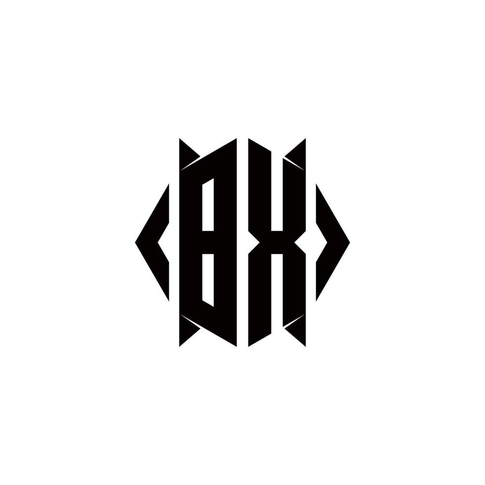 bx logo monogramme avec bouclier forme dessins modèle vecteur