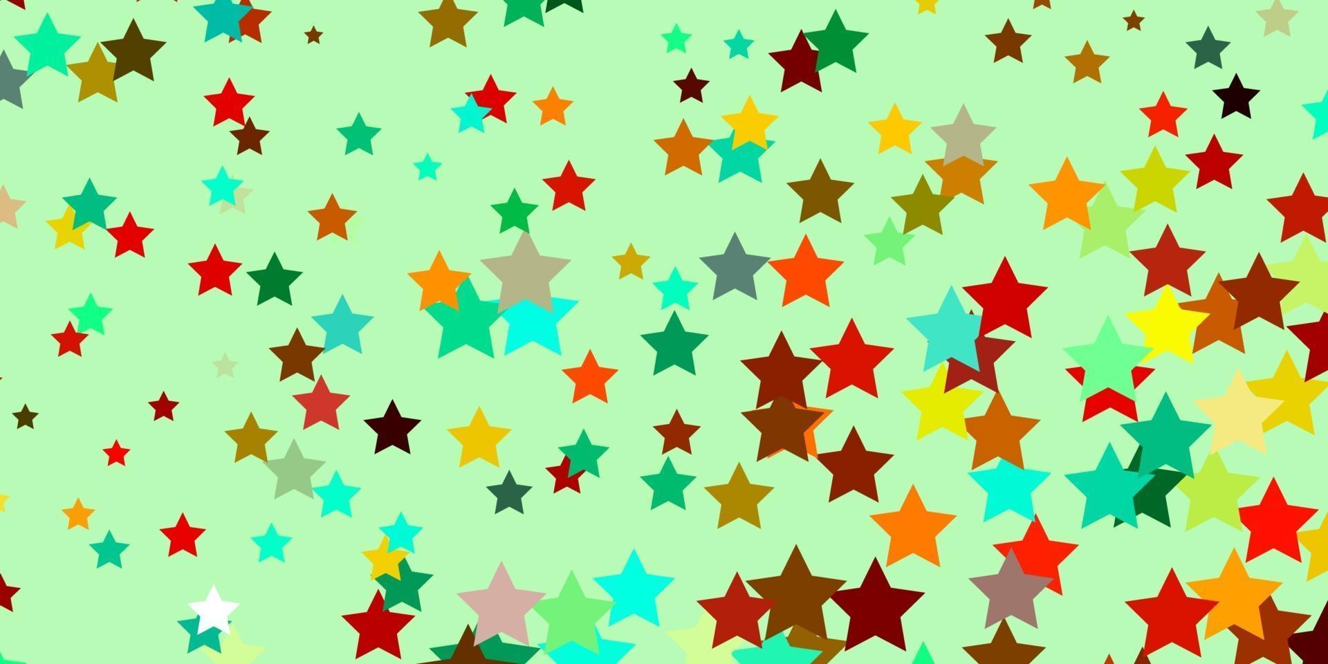 modèle vectoriel multicolore clair avec des étoiles au néon.