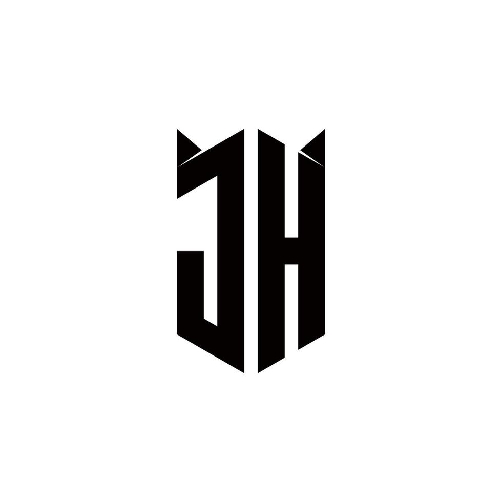 jh logo monogramme avec bouclier forme dessins modèle vecteur