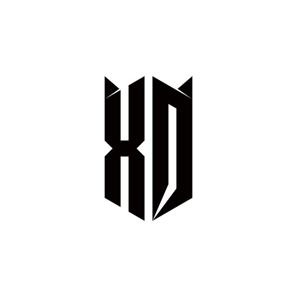 xq logo monogramme avec bouclier forme dessins modèle vecteur