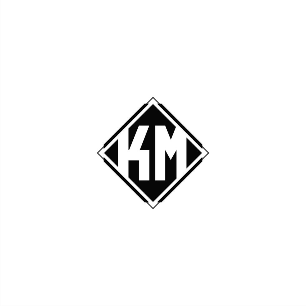 monogramme logo conception avec diamant carré forme vecteur