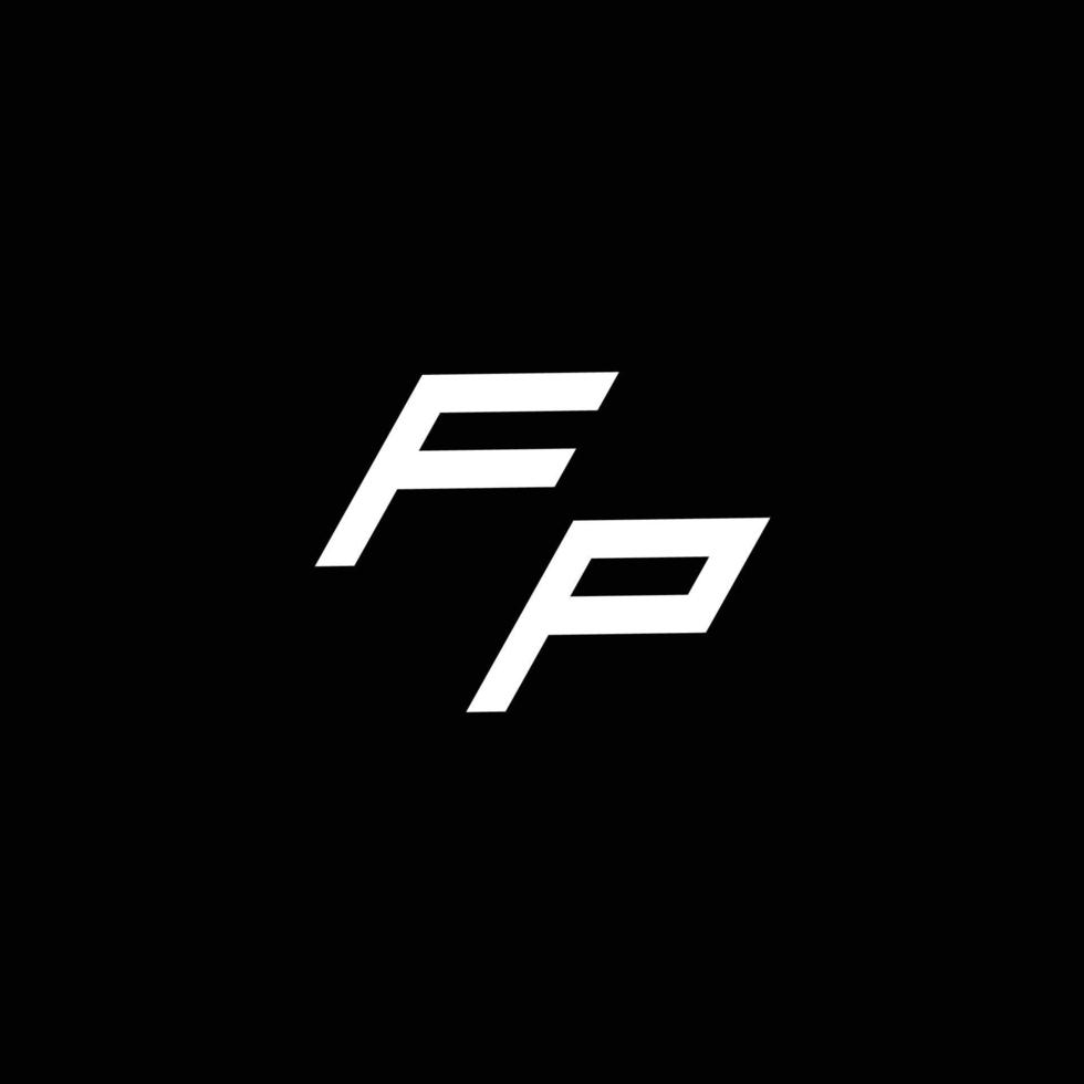 fp logo monogramme avec en haut à vers le bas style moderne conception modèle vecteur