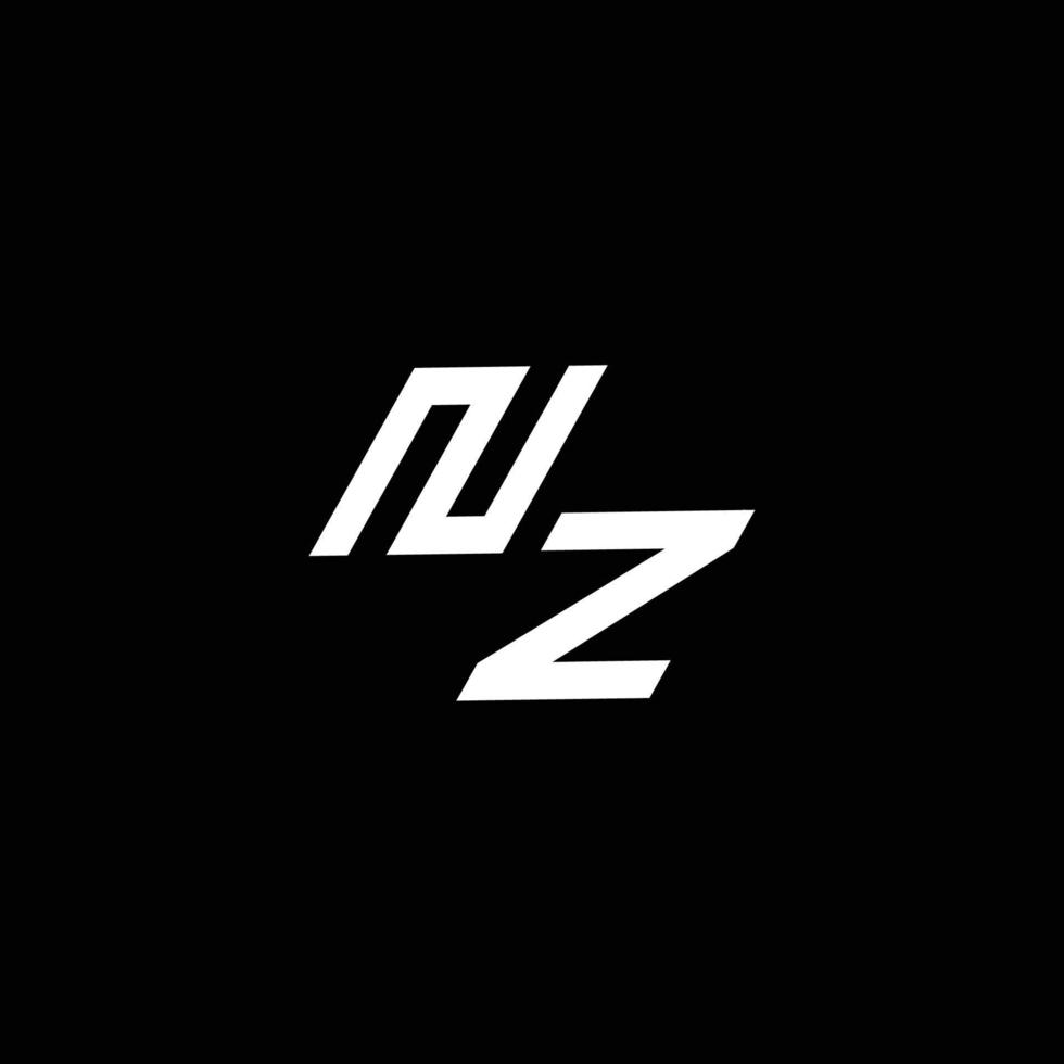 nz logo monogramme avec en haut à vers le bas style moderne conception modèle vecteur