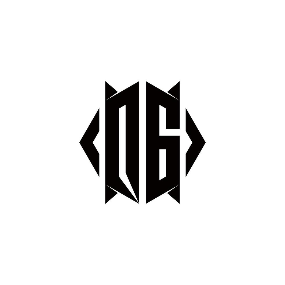 qg logo monogramme avec bouclier forme dessins modèle vecteur