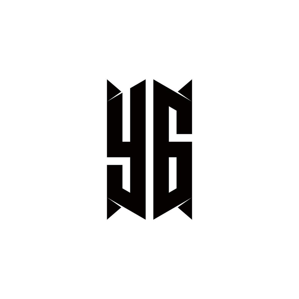 yg logo monogramme avec bouclier forme dessins modèle vecteur