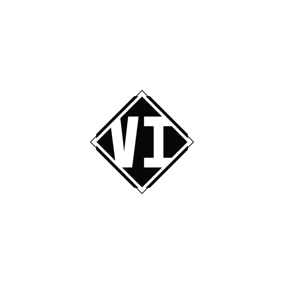 monogramme logo conception avec diamant carré forme vecteur