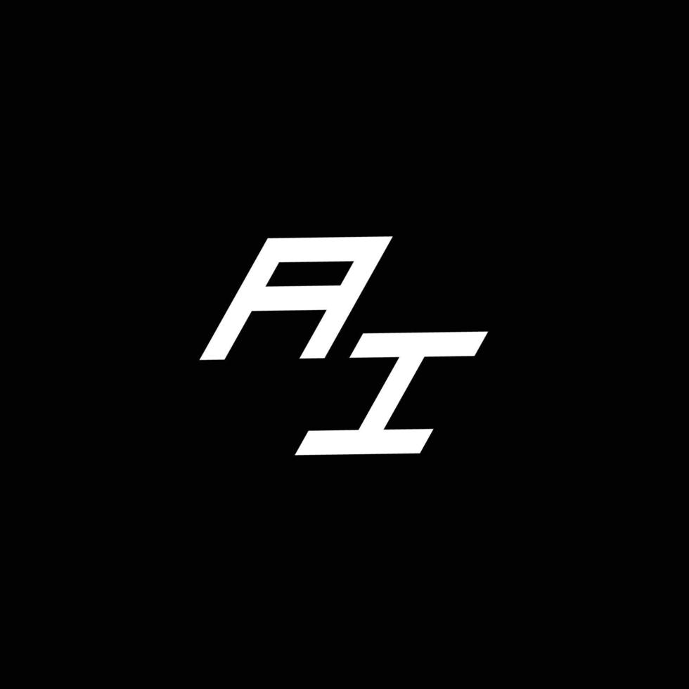 ai logo monogramme avec en haut à vers le bas style moderne conception modèle vecteur