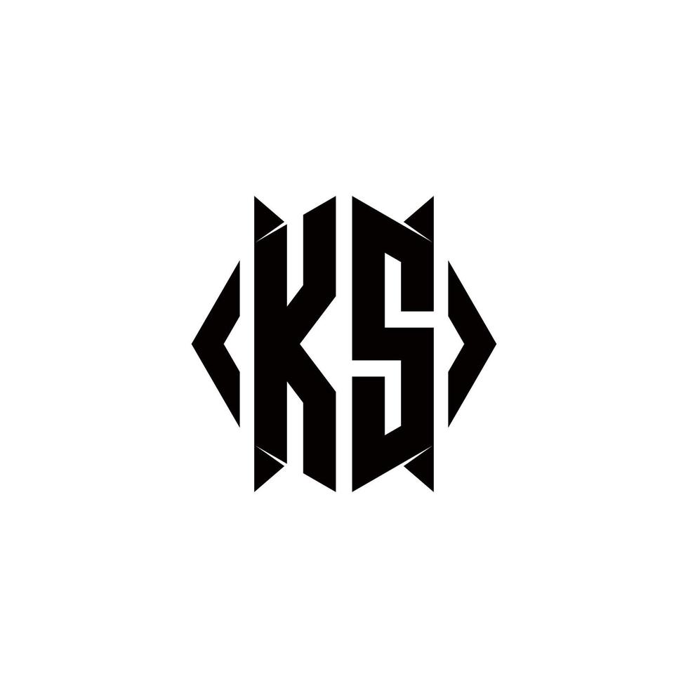 ks logo monogramme avec bouclier forme dessins modèle vecteur